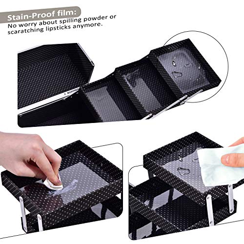 Frenessa Makeup Train Case 12 inch Large Portable Cosmetic Case - 6 Tier Tray...