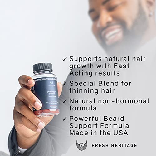 Fresh Heritage Beard Hair Regrowth for Men 60 Gummies - Premium Beard Hair Pi...