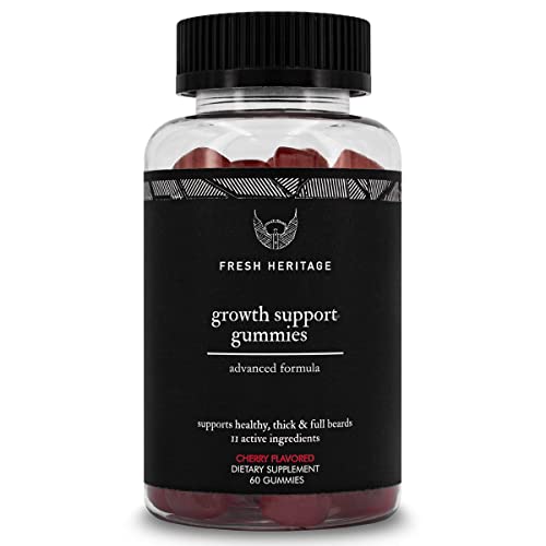 Fresh Heritage Beard Hair Regrowth for Men 60 Gummies - Premium Beard Hair Pi...