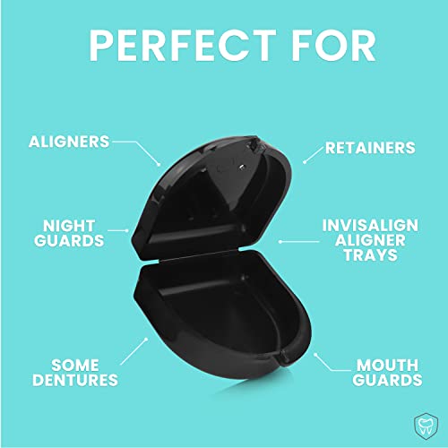Retainer Case (2 Pack). Retainer Case with Vent Holes. Perfect Denture case, ...