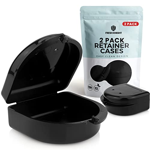 Retainer Case (2 Pack). Retainer Case with Vent Holes. Perfect Denture case, ...