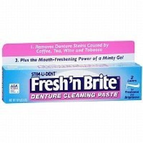 Fresh and Brite Regular Paste & Gel Denture Toothpaste, 3.8 oz - 2pc