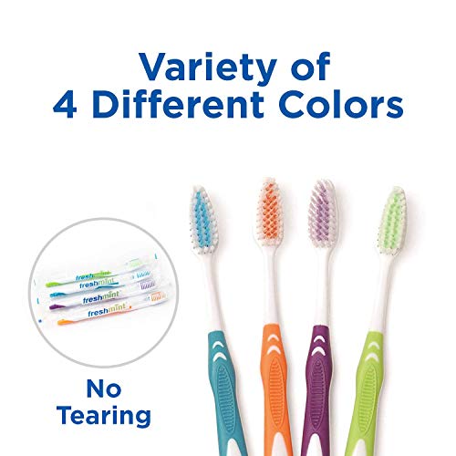 (144 Pack) Freshmint® Individually Wrapped Premium Toothbrushes, Oversized Ea...