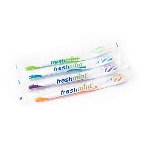 (144 Pack) Freshmint® Individually Wrapped Premium Toothbrushes, Oversized Ea...