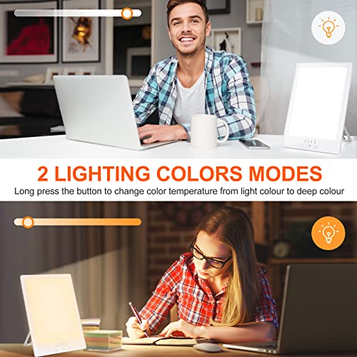 Light Therapy Lamp,10000 Lux Light Therapy,UV-Free Sun Lamp,Touch Control Tim...