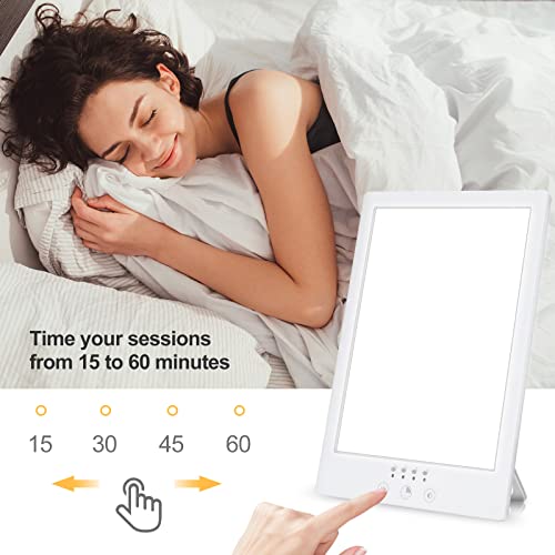 Light Therapy Lamp,10000 Lux Light Therapy,UV-Free Sun Lamp,Touch Control Tim...