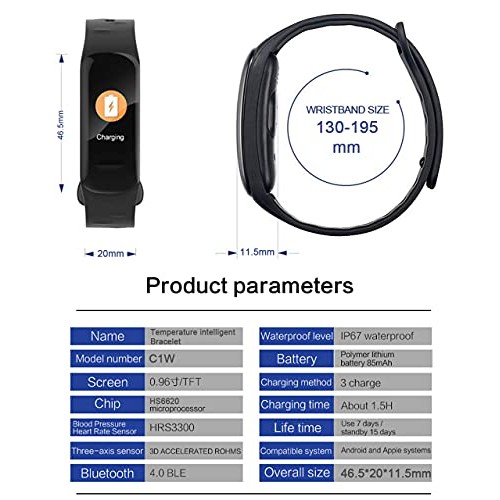 Fitness Tracker,Activity Tracker Watch with Heart Rate Blood Pressure Tempera...