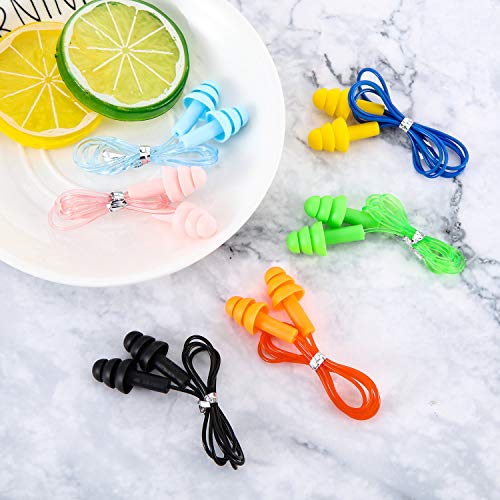 30 Pairs or 60 Pairs Corded Ear Plugs Silicone Waterproof Ear Plugs with Cord...