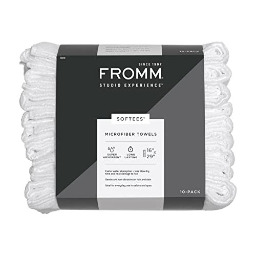 Fromm Softees Microfiber Salon Hair Towels - 10 Pack - Fast Drying Towel for ...
