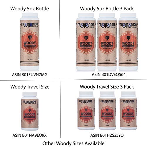 Fromonda (Woody) Body Powder Cedarwood & Tea Tree (5 oz, 1-Pack) Unisex, Talc...