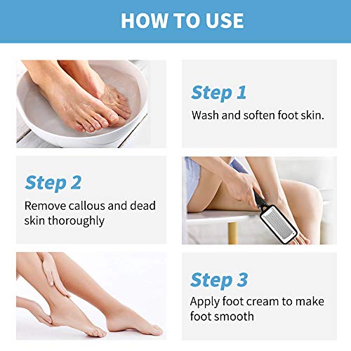 Foot Files Callus Remover 2 Pcs Stainless Steel Foot Rasp and Dual Sided Foot...