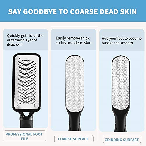 Foot Files Callus Remover 2 Pcs Stainless Steel Foot Rasp and Dual Sided Foot...