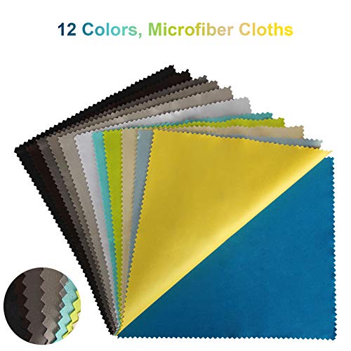 Fu Store 12 Pack Assorted Colors Microfiber Cleaning Cloths - 6" x 7" Microfi...