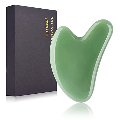 Gua Sha Facial Tools Stone Massage GuaSha Tool For Face - by FUANKANG (GREEN)