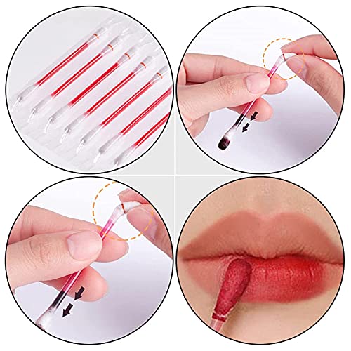 20 Pcs Tattoo Lipstick Cotton Swab, Long Lasting Waterproof Disposable Portab...