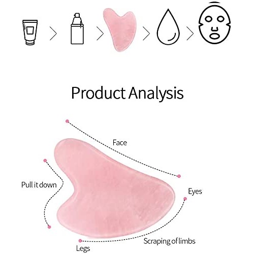 Gua Sha Facial Tools, Natural Gua Sha Scraping Massage Tool, Crystal Jade Sto...
