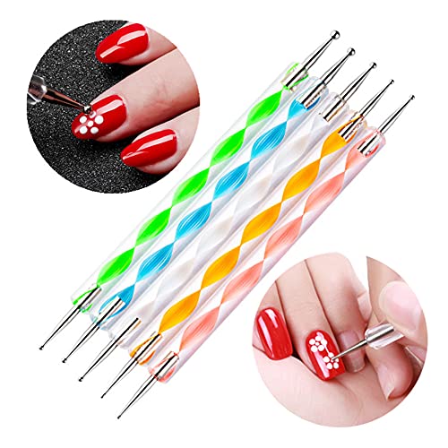 FULINJOY 5PCS Dotting Pens with 3 PCS Nail Painting Brushes, Nail Art Design ...
