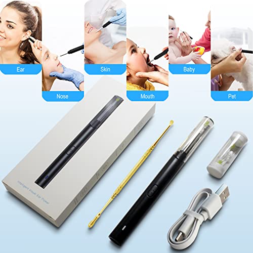 Ear Wax Removal Tool, Ear Cleaner with 1296P Camera, Ear Cleaning Kit with 6 ...