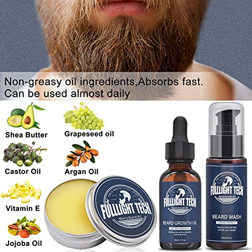 Beard Growth Kit,Beard Grooming Kit,Beard Kit W/Beard Roller,Beard Growth Oil...