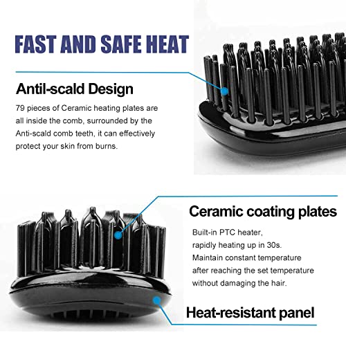 Beard Straightener for Men, Ion Beard Straightening Comb with Anti-Scalding A...