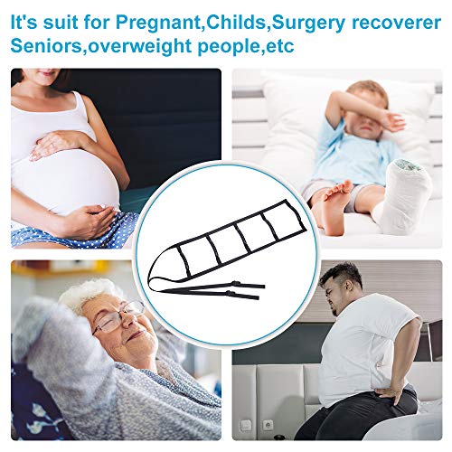 FunCee Bed Ladder Assist Strap with 5 Hand Grips, Pull Up&Sit Up Handle Rope ...