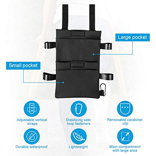 FunCee Crutch Pouch Bag, Lightweight Washable Crutch Storage Bag with 2 Pocke...