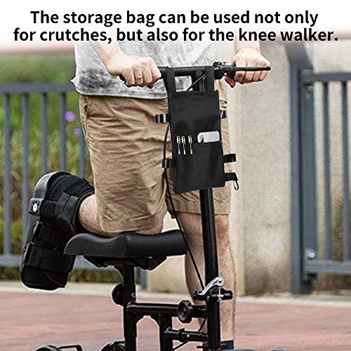 FunCee Crutch Pouch Bag, Lightweight Washable Crutch Storage Bag with 2 Pocke...