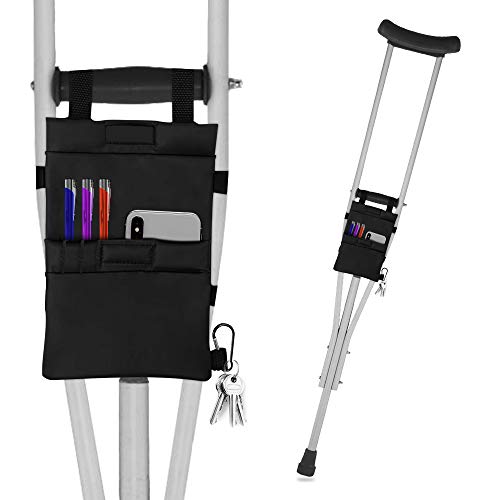 FunCee Crutch Pouch Bag, Lightweight Washable Crutch Storage Bag with 2 Pocke...