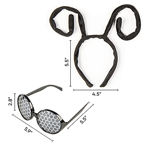 FUNCREDIBLE Bug Headband and Glasses Set | Fly Antenna Headband with Fly Sung...