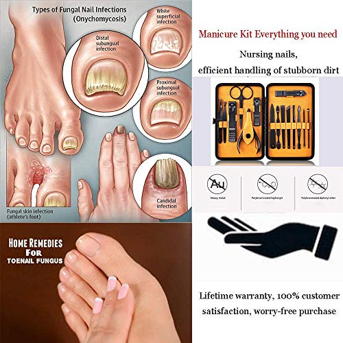 Manicure Set Nail Clipper Set -15 Piece Stainless Steel Nail Care Aids - Fing...