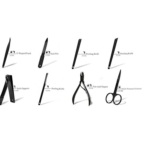 Manicure Set Nail Clipper Set -15 Piece Stainless Steel Nail Care Aids - Fing...