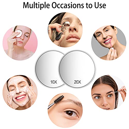 Magnifying Mirror and Tweezers Kit, Funtopia 10X & 20X Magnifying Makeup Mirr...