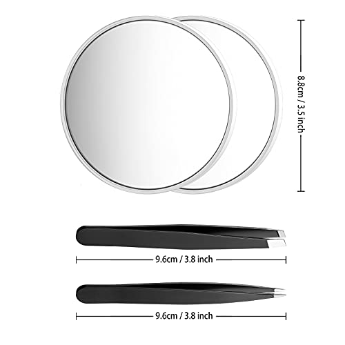 Magnifying Mirror and Tweezers Kit, Funtopia 10X & 20X Magnifying Makeup Mirr...