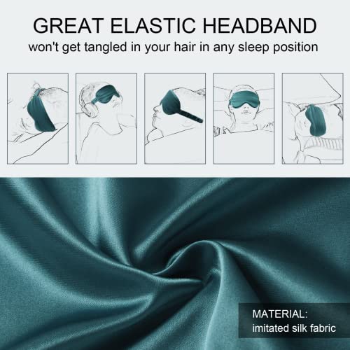 Funwheat Eye Mask for Sleeping Silk Sleep Mask Blindfold with Adjustable Stra...