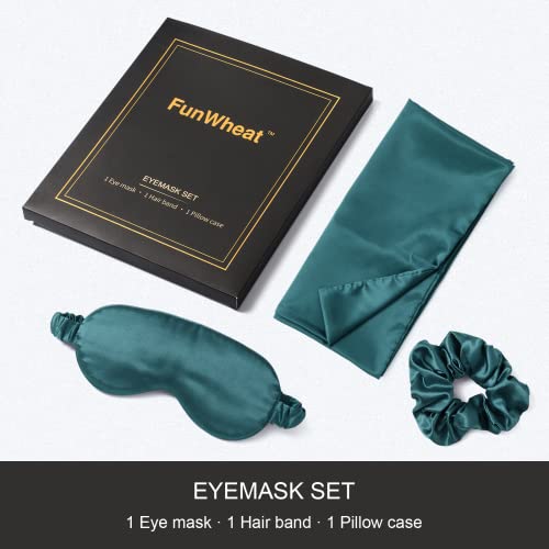 Funwheat Eye Mask for Sleeping Silk Sleep Mask Blindfold with Adjustable Stra...