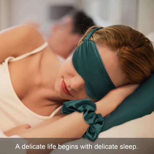 Funwheat Eye Mask for Sleeping Silk Sleep Mask Blindfold with Adjustable Stra...