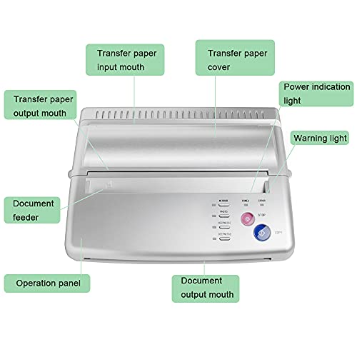 Tattoo Transfer Copier Printer Machine, Thermal Tattoo Printer with Five Func...