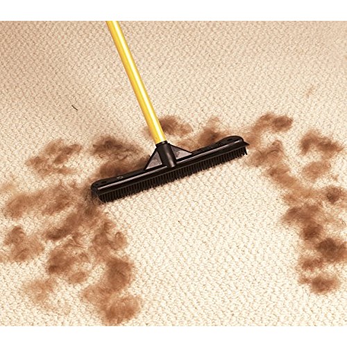 FURemover Pet Hair Remover Carpet Rake - Rubber Broom for Pet Hair Removal To...