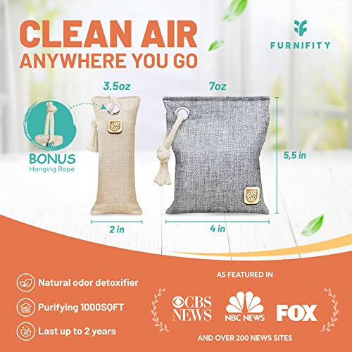 Furnifity Coconut Activated Charcoal Bags Odor Absorber [6 Pack x 28oz] - Odo...