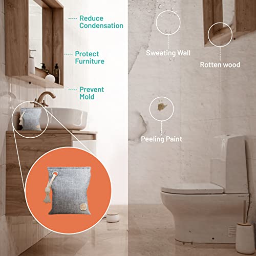 Furnifity Coconut Activated Charcoal Bags Odor Absorber [6 Pack x 28oz] - Odo...