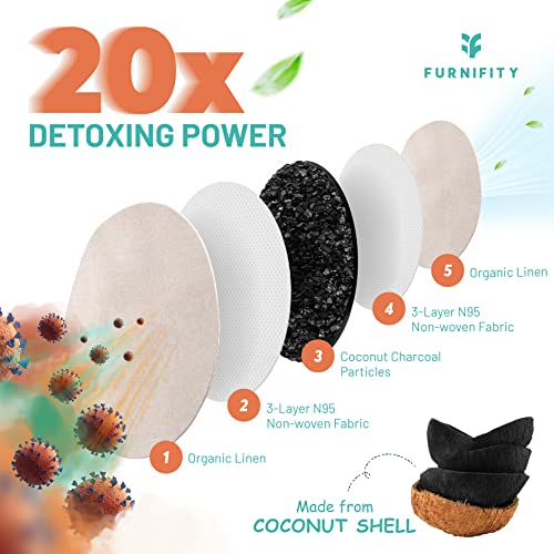 Furnifity Coconut Activated Charcoal Bags Odor Absorber [6 Pack x 28oz] - Odo...