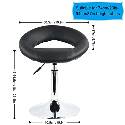 FURWOO Vanity Stool Makeup Chair Semi-Circle PU Leather Low Bar Stool Office ...