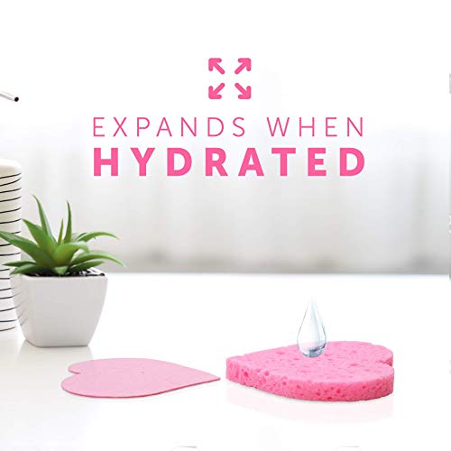 Facial Sponges Compressed Natural Cellulose Sponge for Face Cleansing Exfolia...