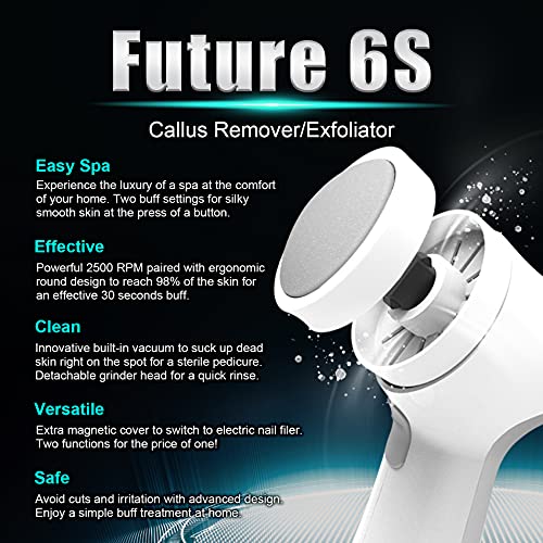 Future Lab. 6S Callus Corn Remover for feet - Electric Feet 2500 RPMs Exfolia...