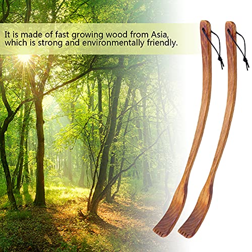 Brown Oversize Curved Wooden Back Scratchers for Adults Men Women Extendable ...