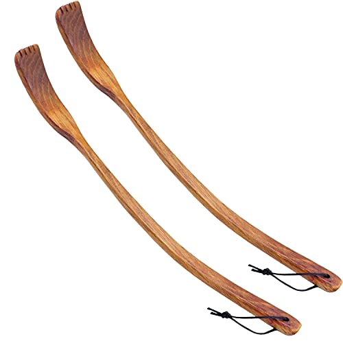 Brown Oversize Curved Wooden Back Scratchers for Adults Men Women Extendable ...