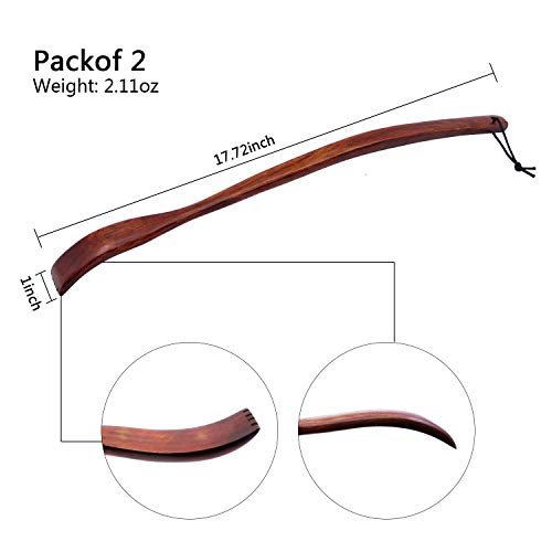 Oversize Curved Wooden Back Scratchers for Adults Men Women Extendable, 17" L...