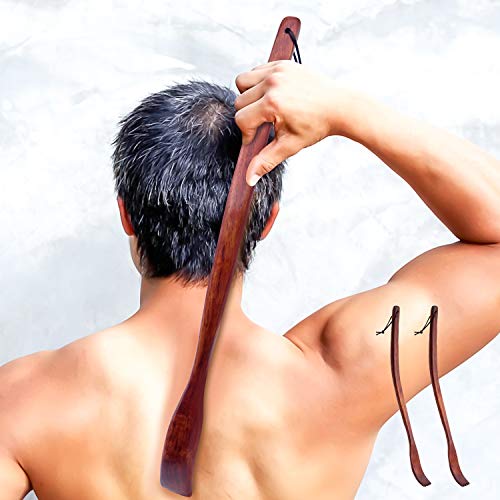 Oversize Curved Wooden Back Scratchers for Adults Men Women Extendable, 17" L...