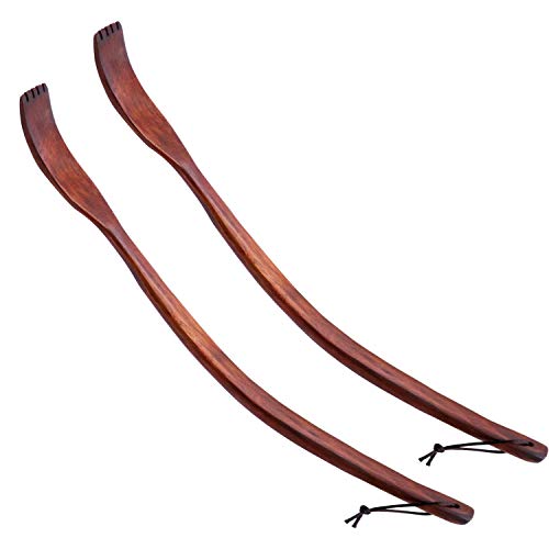 Oversize Curved Wooden Back Scratchers for Adults Men Women Extendable, 17" L...
