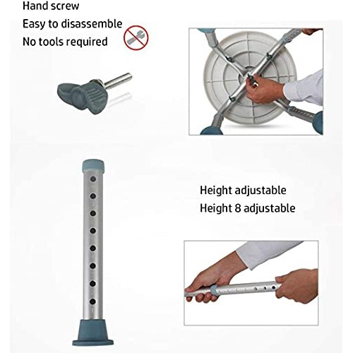 FXLYMR Shower Seat 360 Degree Rotating Bath/Shower Chair Height Adjustable Sw...
